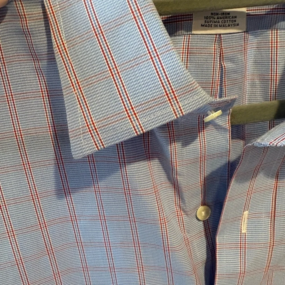 Men's Brooks Brothers regent plaid button down dress shirt 17-35